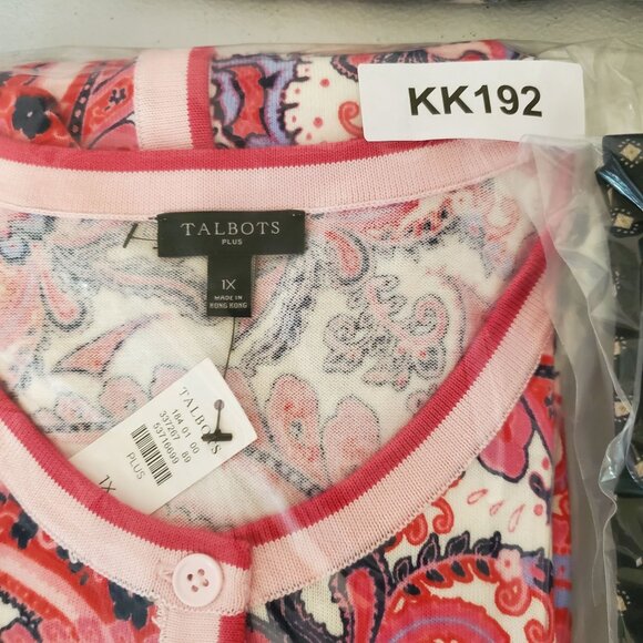 Talbots Womens Colorful Paisley Button Front Cardigan Size 1X Lightweight NWT - Picture 9 of 9